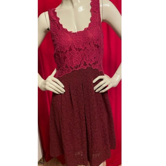 Anthropologie Moulinette Soeurs Carmindy Lace Red Dress Size 4 - Picture 3 of 7